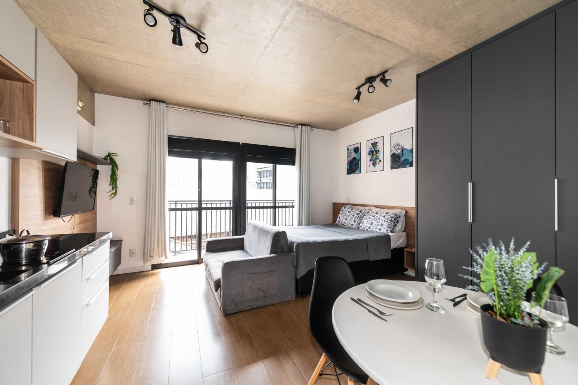 47 New Studio Next Paulista Av, Fast Wifi And Balcony Сан-Пауло Экстерьер фото